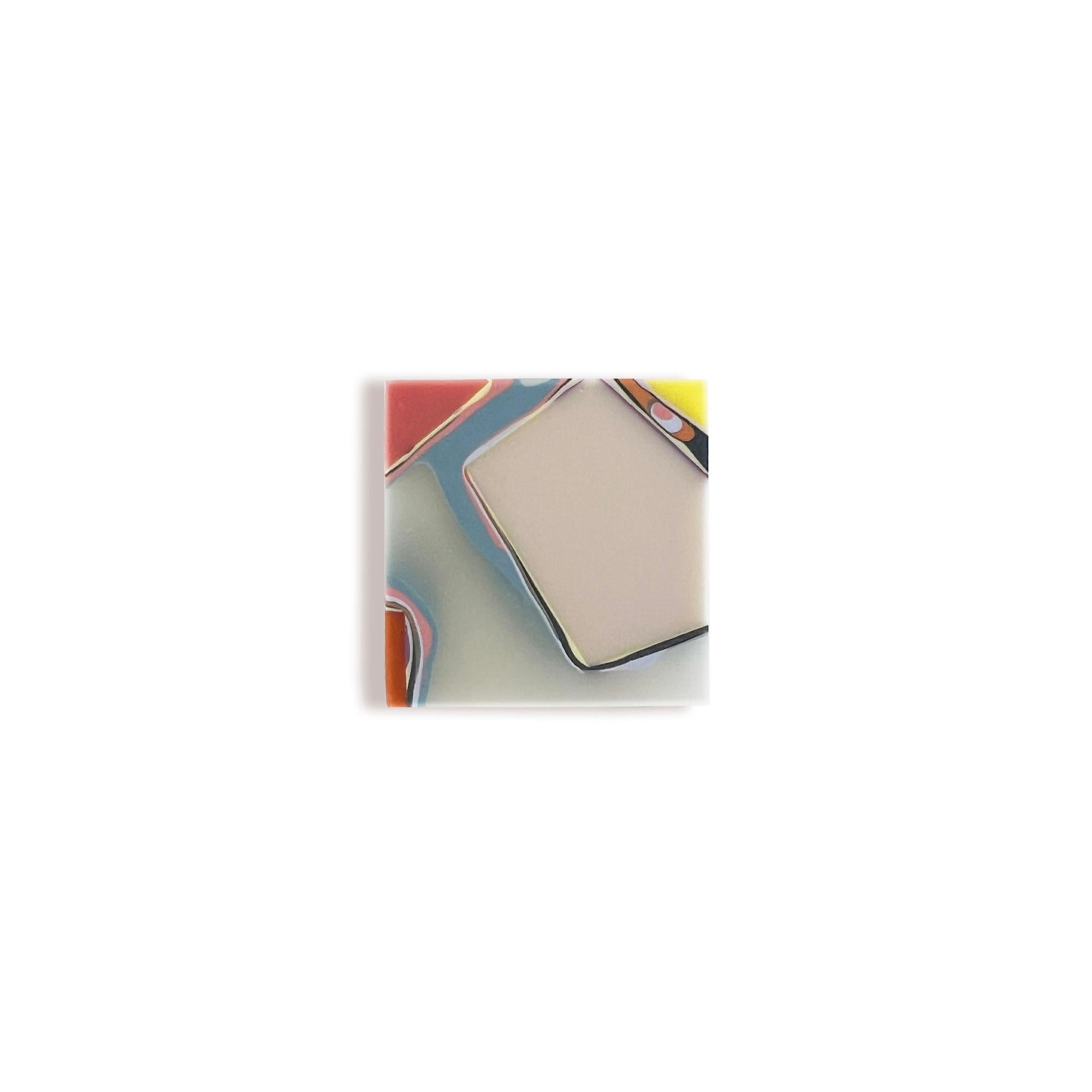 Cast Handmade 21st Century Resin Hardware Square Knob in Chameleon by Elyse Graham For Sale