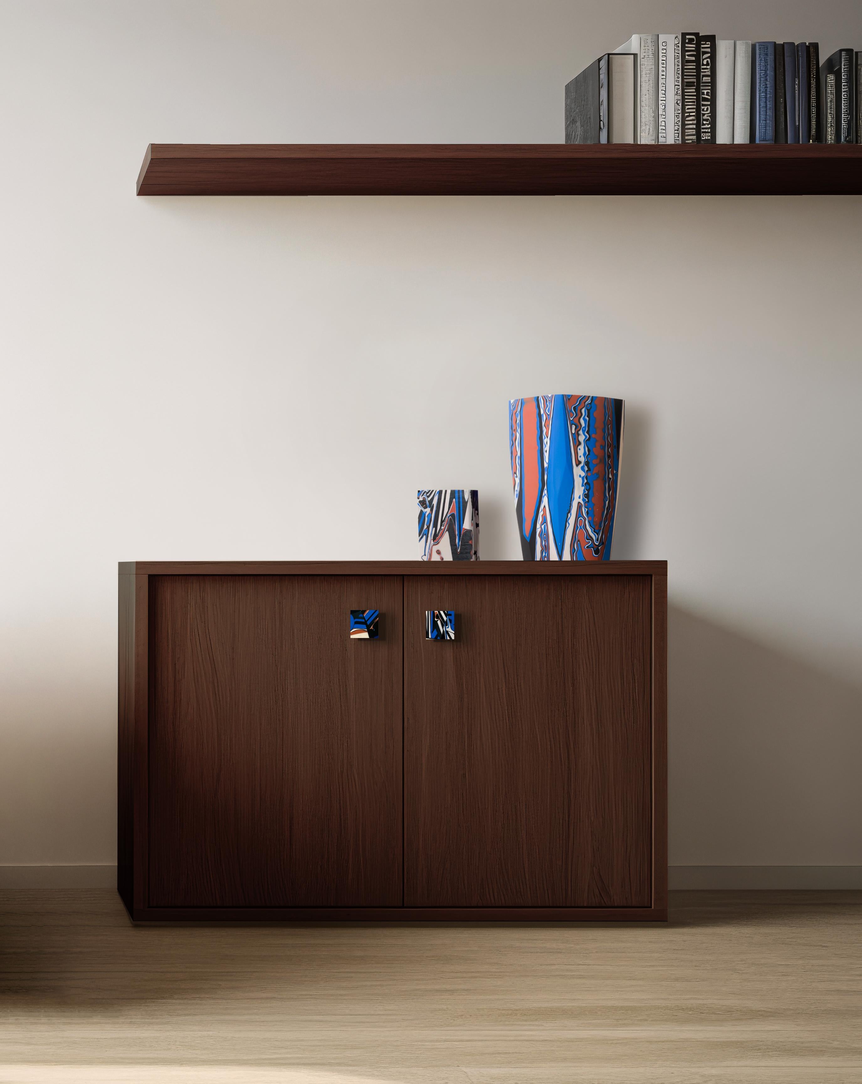 Our signature experimental resin casting is now available as hardware for any cabinet, drawer, or door.  Each resin piece we make is non-repeating and completely individual. We have intentionally designed every process we use — from how we mix our