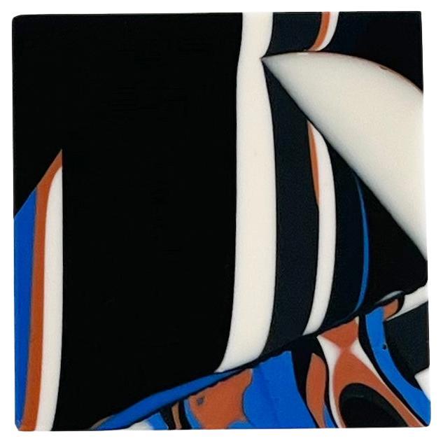 Handmade 21st Century Resin Hardware Square Knob in Lemur by Elyse Graham