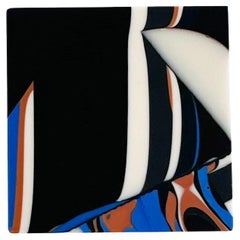 Handmade 21st Century Resin Hardware Square Knob in Lemur by Elyse Graham
