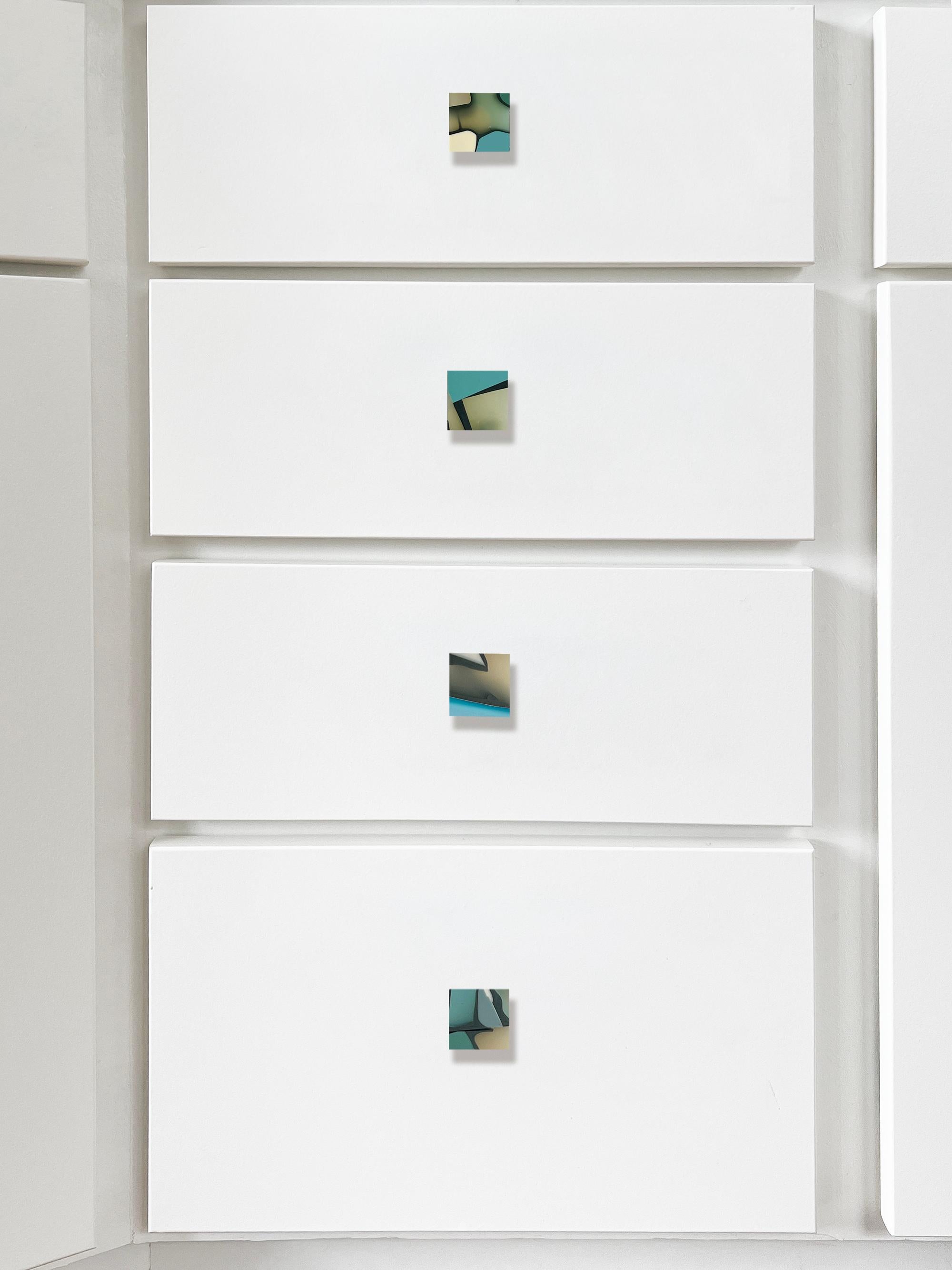 Calco Handmade 21st Century Resin Hardware Square Knob in Marlin by Elyse Graham in vendita