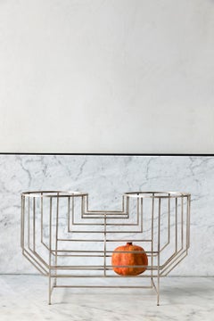 Handmade 21st Century Silver Bathed Brass OHO Sculptural Centrepiece