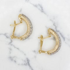 Pendientes de clip de oro amarillo de 18 quilates con diamantes de 2,5 quilates hechos a mano