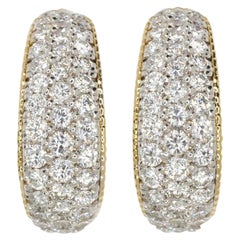 Boucles d'oreilles à clip en or jaune 18 carats, faites à la main et composées de diamants de 2,5 carats 