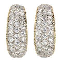 Handmade 2.5 Carat Diamond Earrings 18 Carat White and Yellow Gold