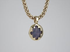 26.5 Carat Oval Cabochon Mauve Star Sapphire 9k Yellow Gold Pendant