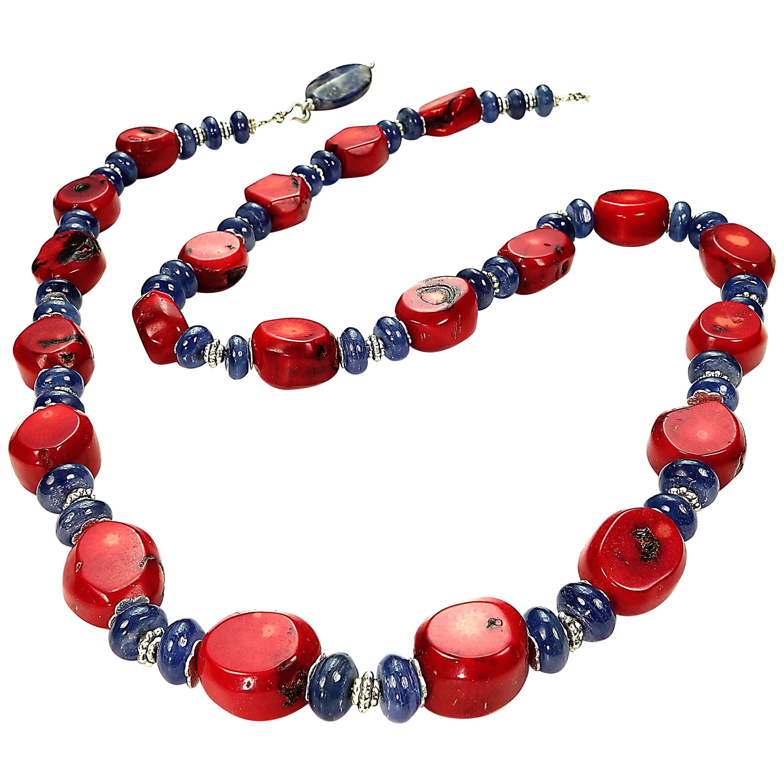 Rare Natural Blue Coral Necklace at 1stdibs