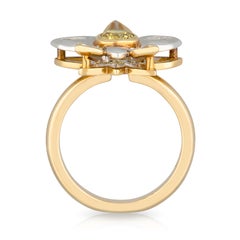 Handmade 2in1 18ct Yellow/White Gold Yellow Sapphire and Diamond Ring/Pendant