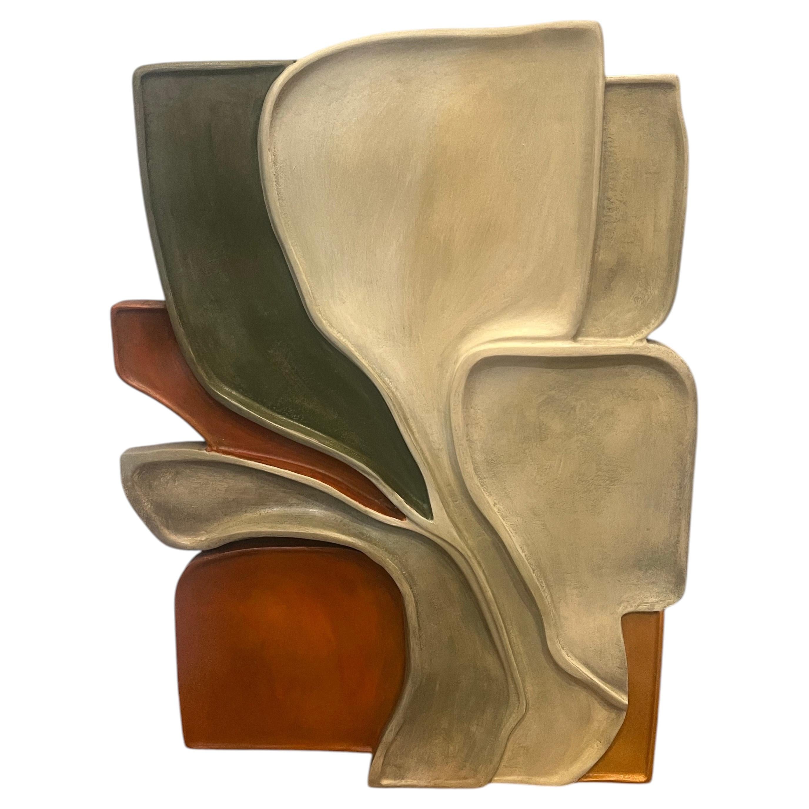 Handmade 3D Carved Wood Wall PlaqueAbstract Contemporary