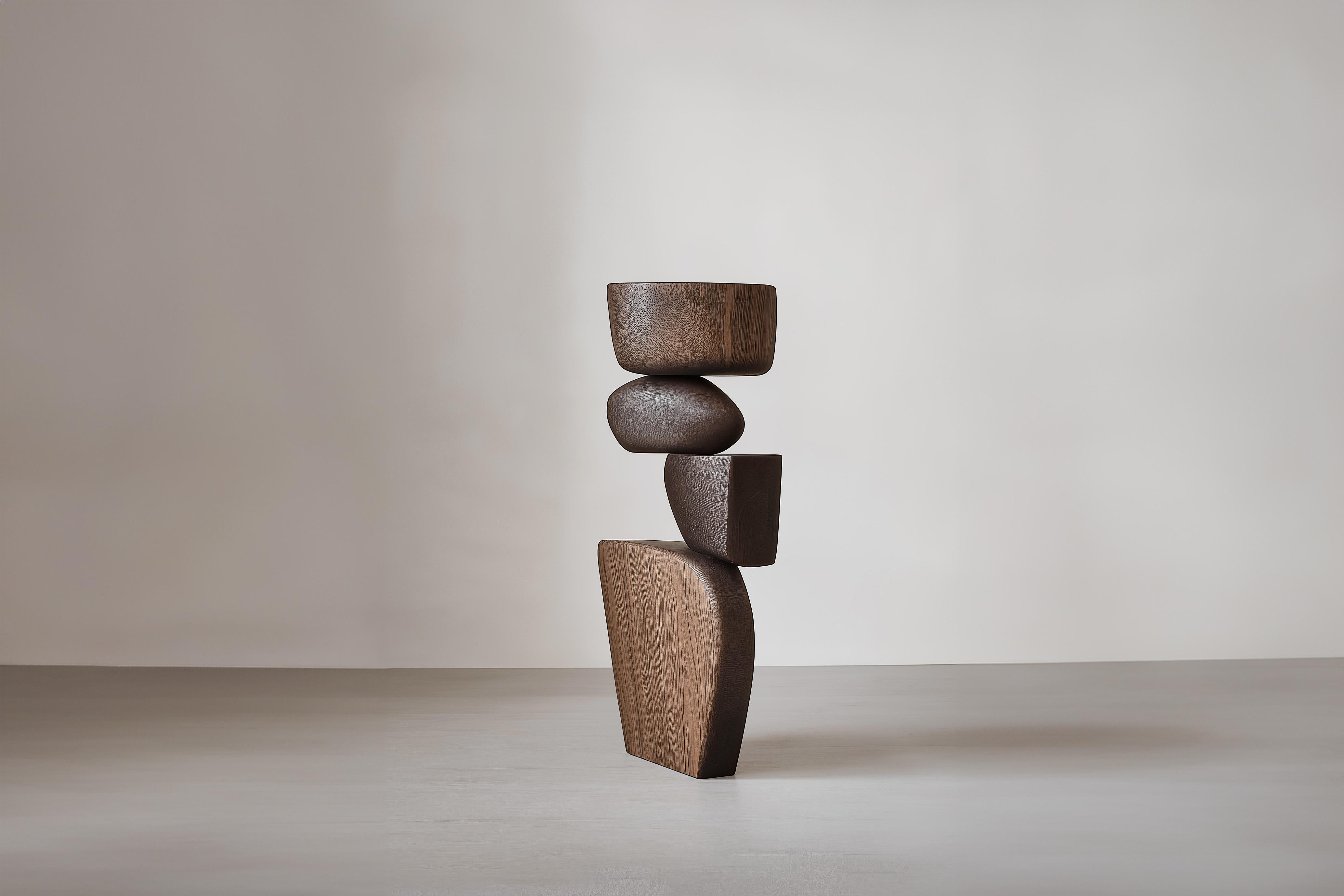 Handmade Abstract Art Lull No25 – Wooden Sculpture by NONO

———
Balance and tension are at the core of these sculptures. The interplay between the smooth, rounded forms and solid, angular bases creates a delicate equilibrium that invites