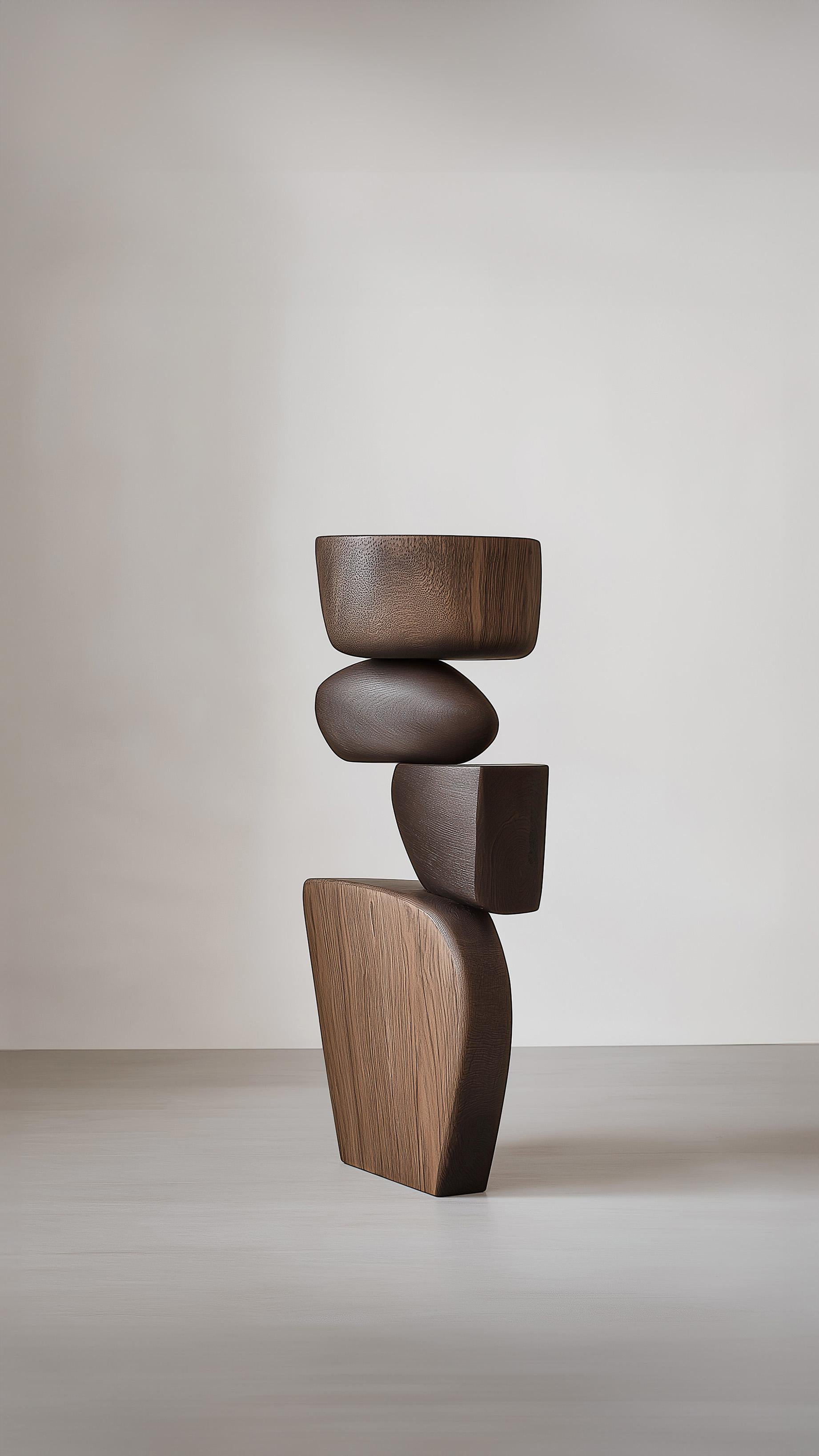Hand-Crafted Handmade Abstract Art Lull No25 – Wooden Sculpture by NONO For Sale