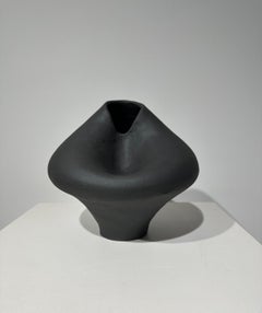 Handmade Abstract Home Decor Black Ceramic Vase by Maku Ceramic