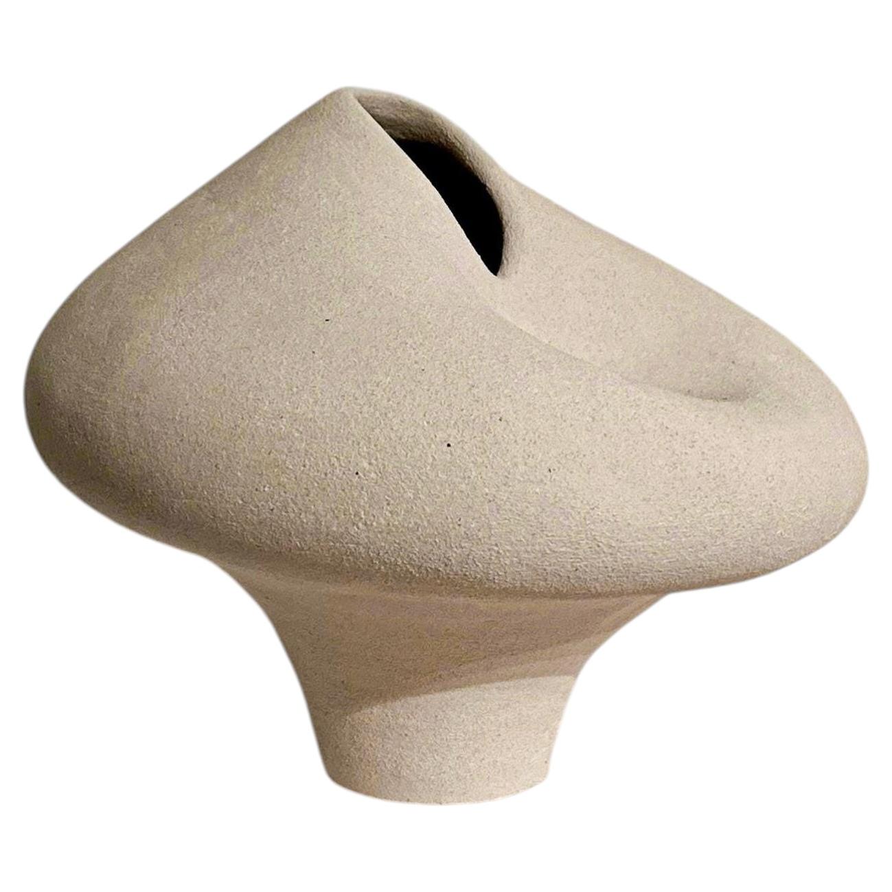 Vase en céramique naturelle, décor d'intérieur abstrait, fabriqué à la main par Maku Ceramic