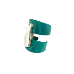 Handmade Acrylic Bracelet Resin Coral / Turquoise