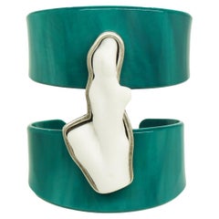 Handmade Acrylic Bracelet Resin Coral / Turquoise