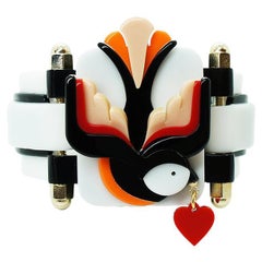 Handmade Acrylic Bracelet Swallow / Orange