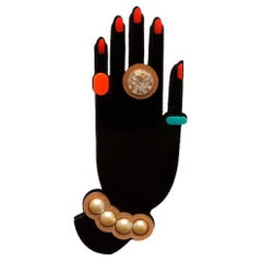 Handmade Acrylic Brooch Hand / Black