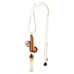 Handmade Acrylic Pendant Necklace Verner / Cinnamon