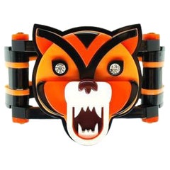Handmade Acrylic Tiger Bracelet / Orange