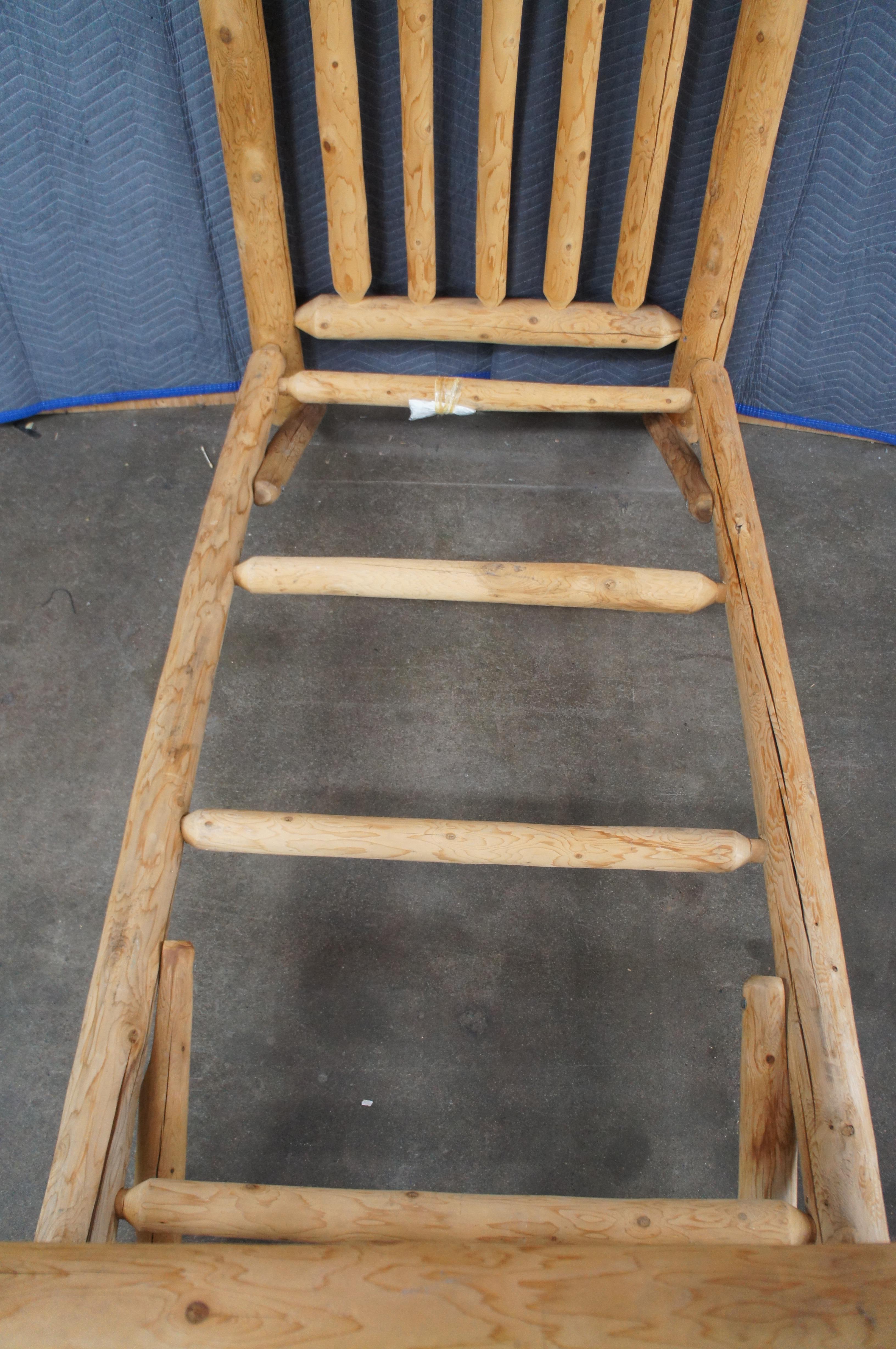 Américain Lit à deux places en rondins de pin Wood Lodge Cabine Southwestern Style Adirondack fait à la main en vente