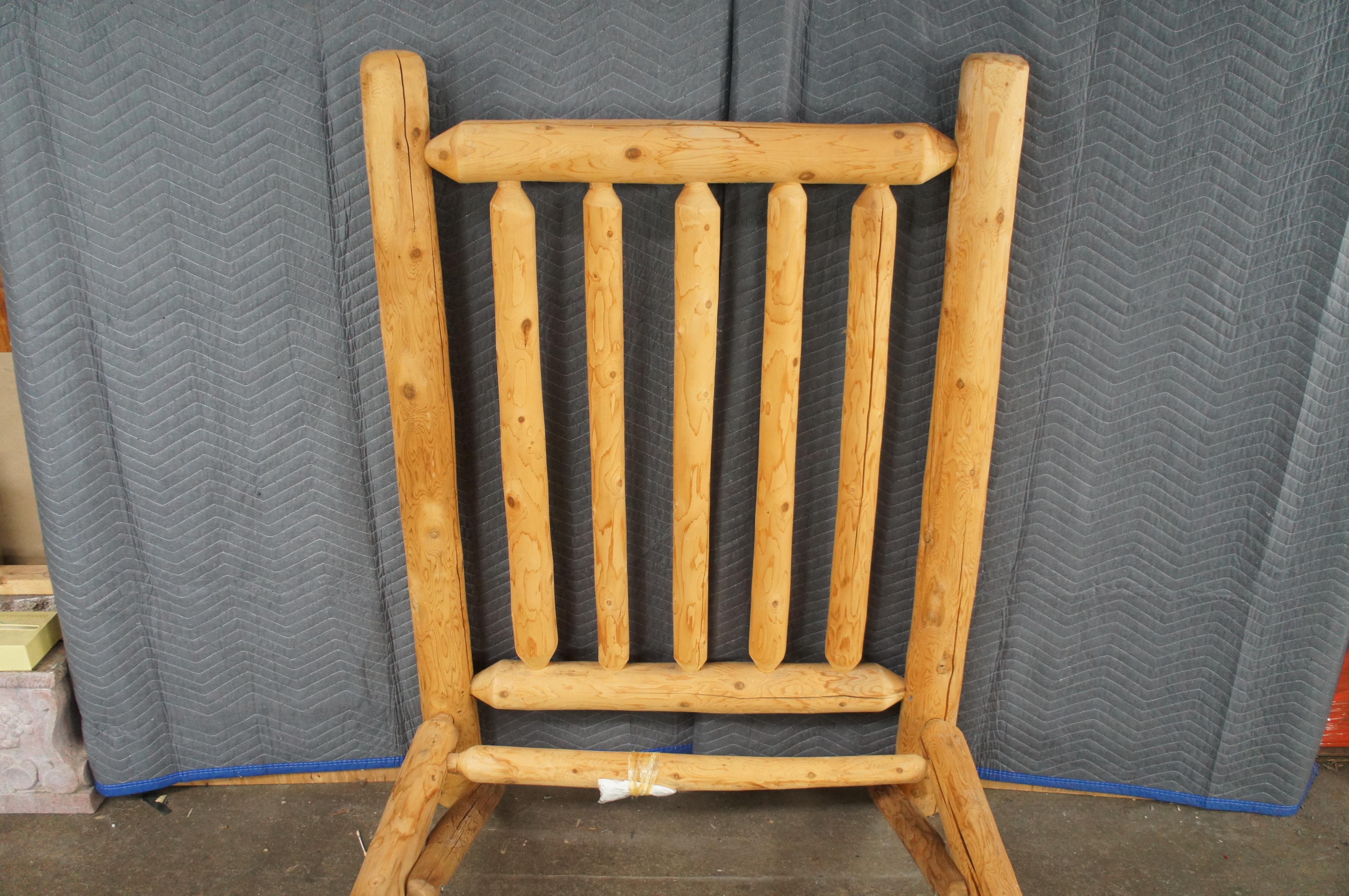 Lit à deux places en rondins de pin Wood Lodge Cabine Southwestern Style Adirondack fait à la main en vente 2