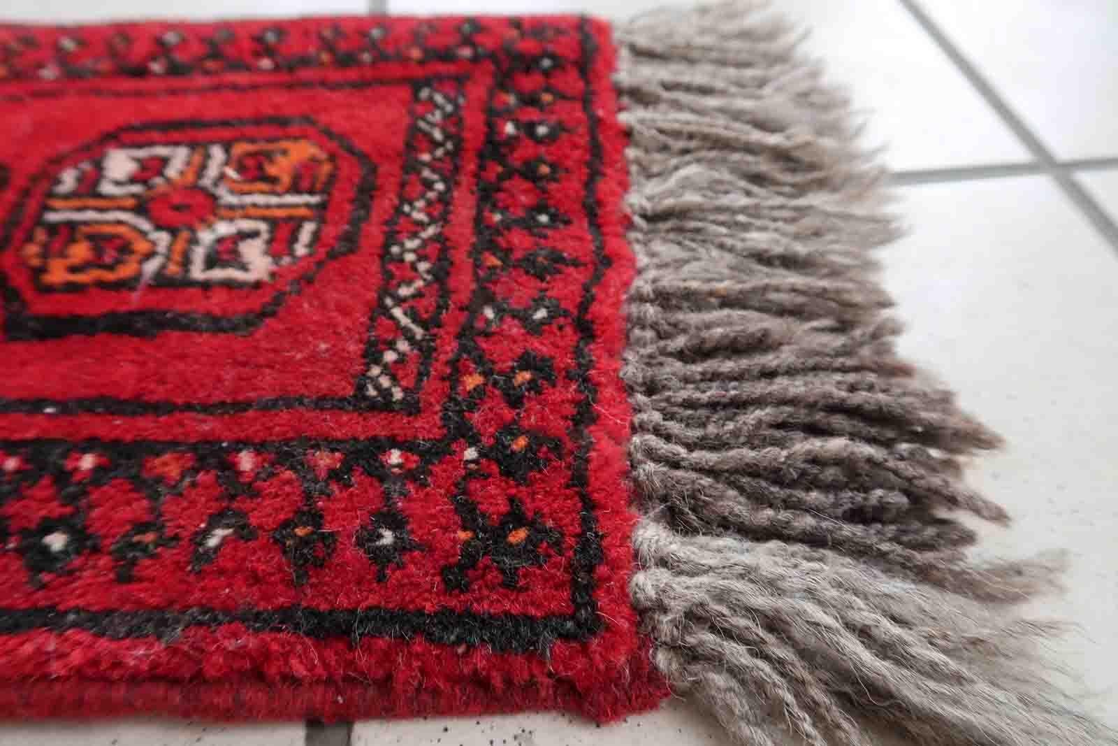 Hand-Knotted Handmade Afghan Vintage Ersari Mat, 1970s, 1C968 For Sale