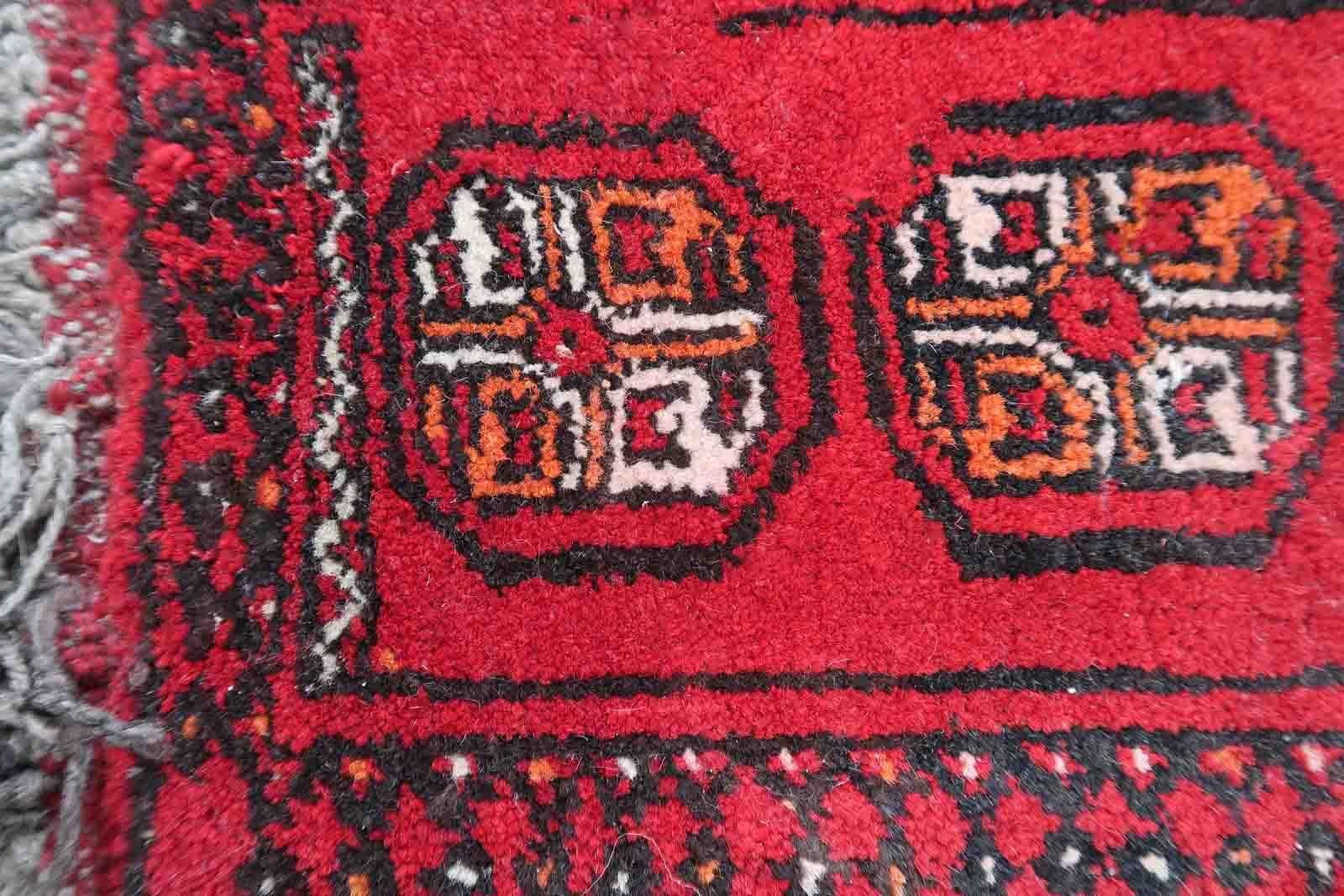 Wool Handmade Afghan Vintage Ersari Mat, 1970s, 1C968 For Sale