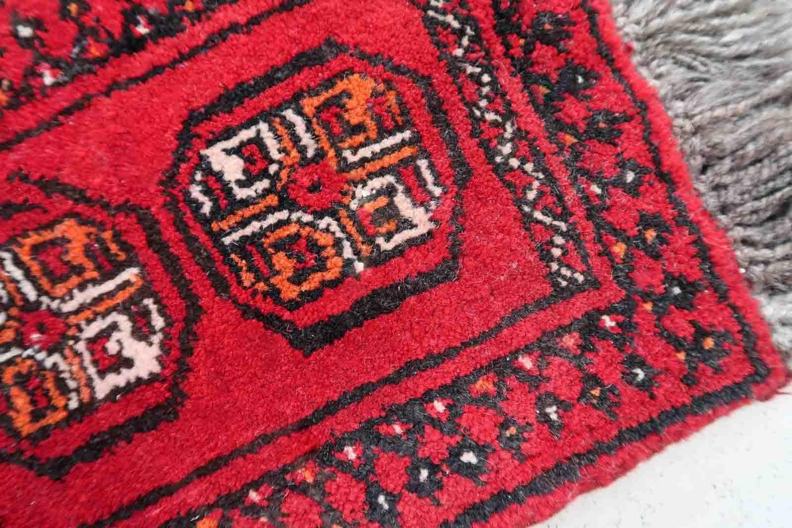 Handmade Afghan Vintage Ersari Mat, 1970s, 1C968 For Sale 1