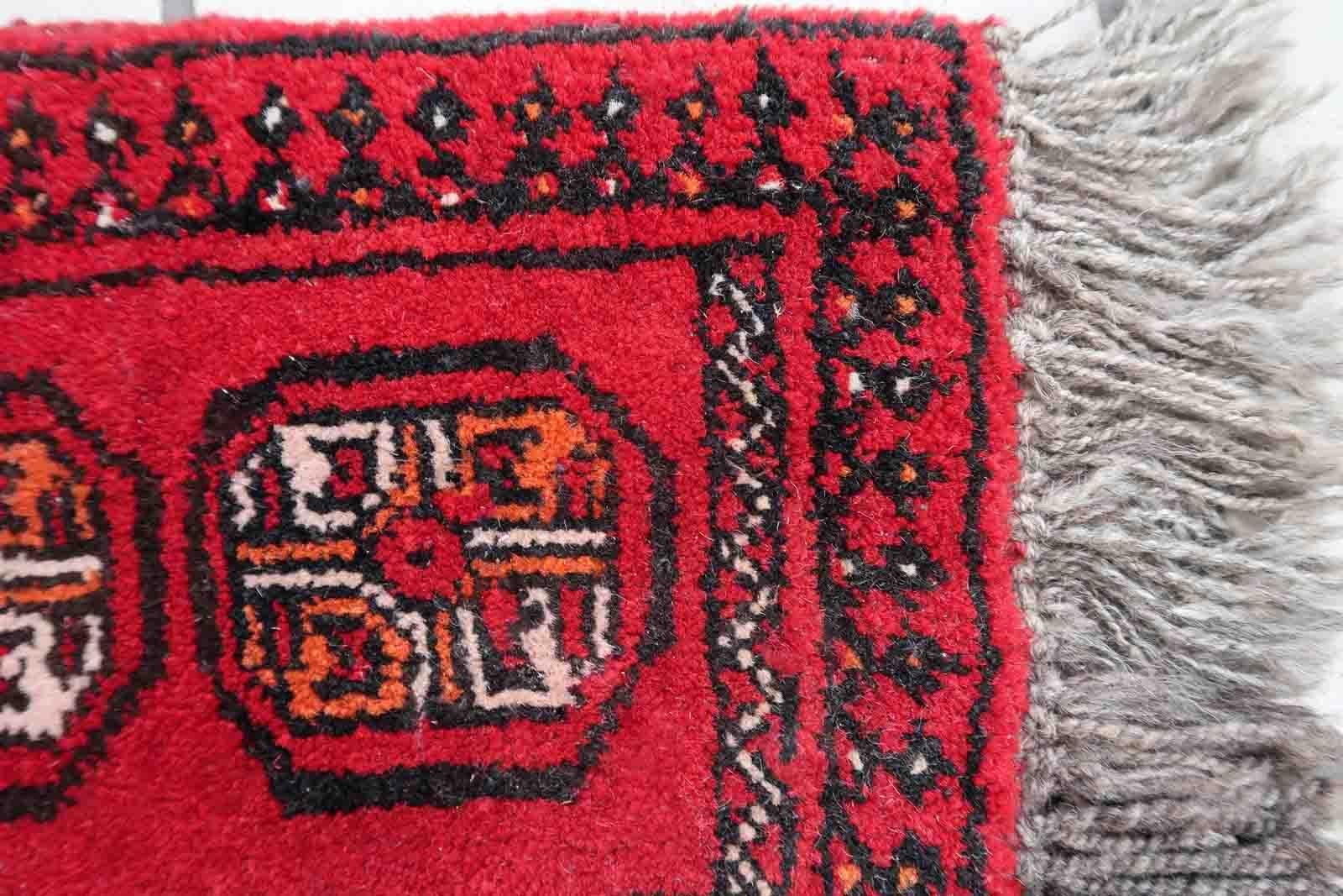 Handmade Afghan Vintage Ersari Mat, 1970s, 1C968 For Sale 2