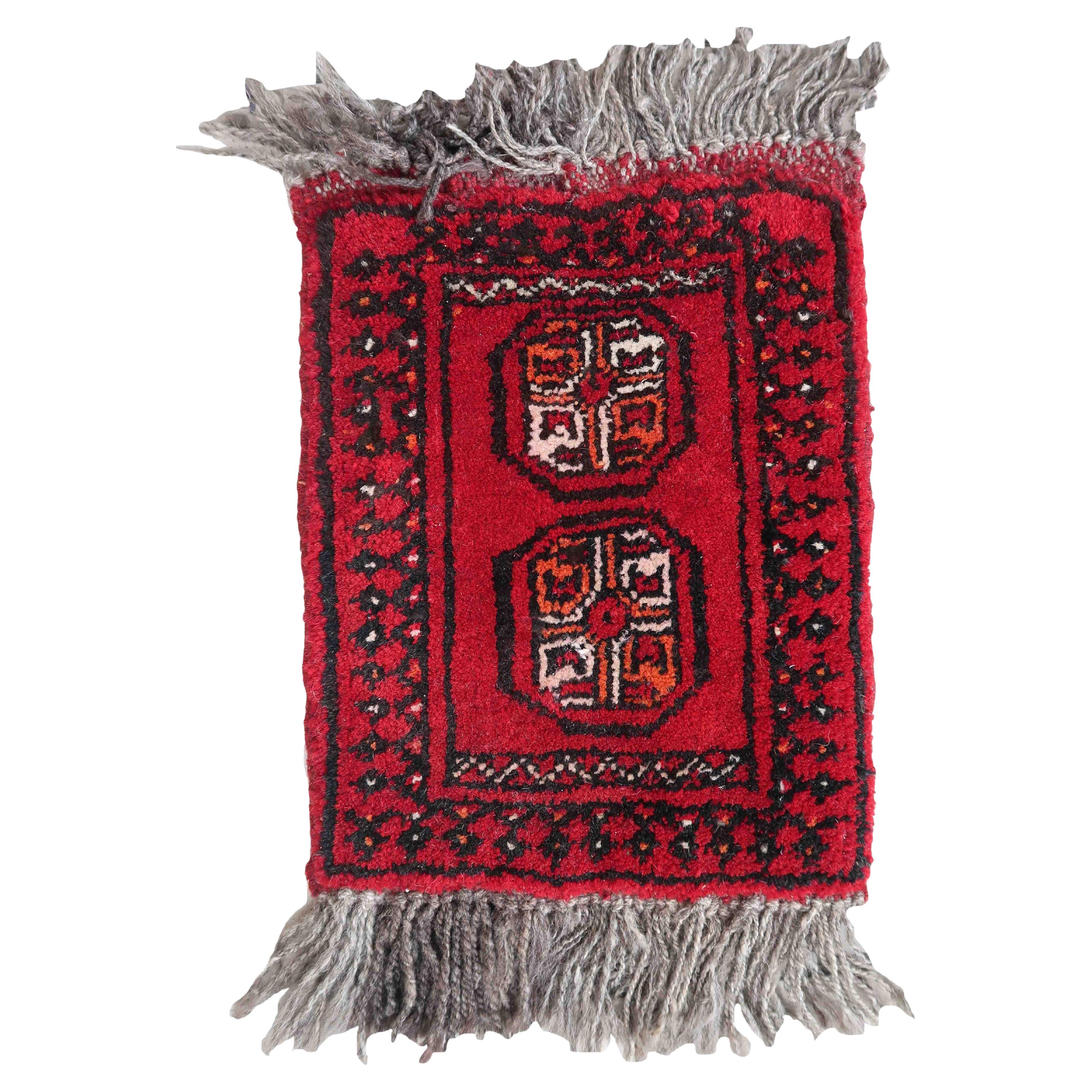 Handmade Afghan Vintage Ersari Mat, 1970s, 1C968 For Sale
