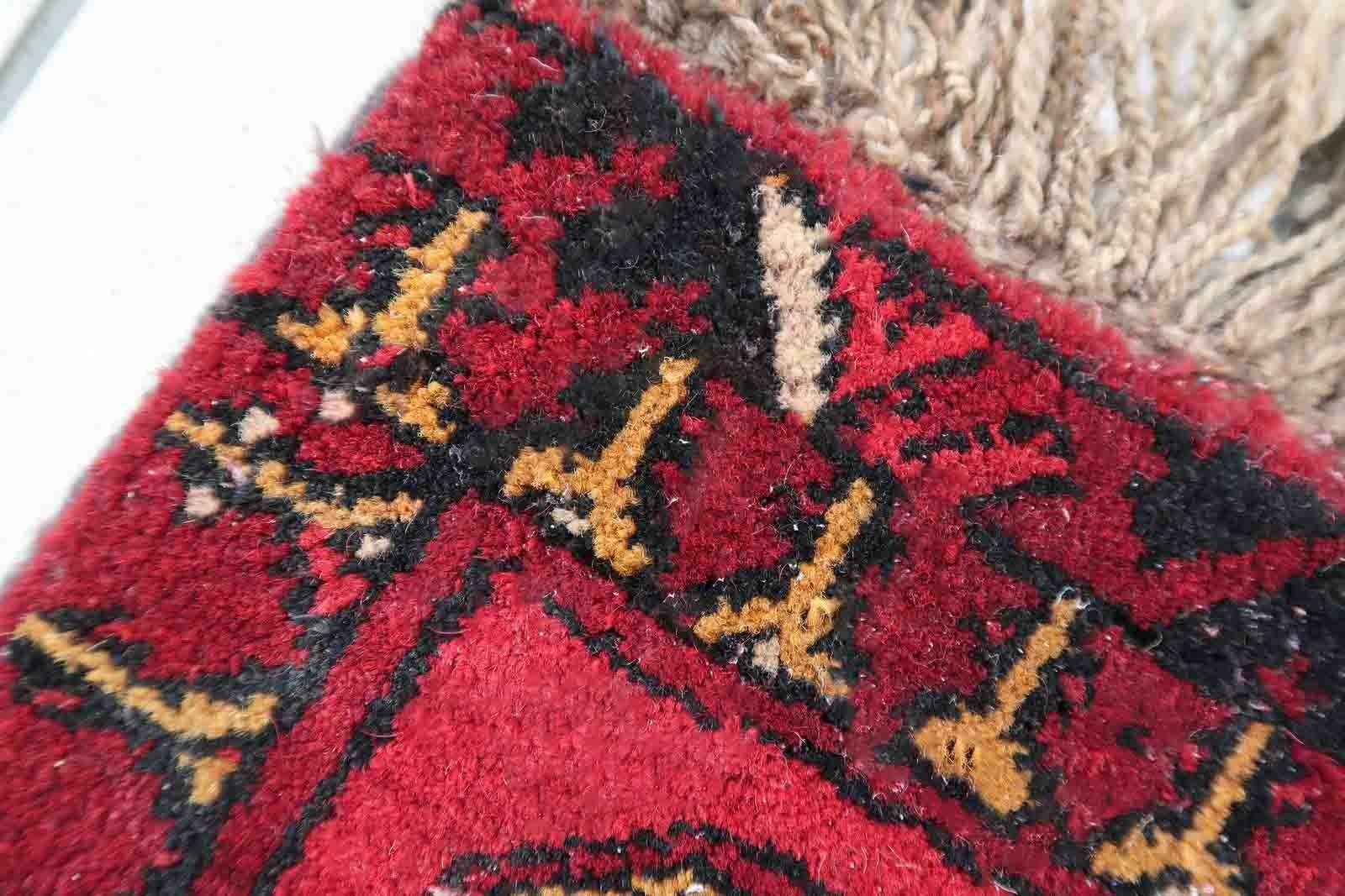 Handgefertigtes afghanisches Vintage-Ersari-Mat, 1970er Jahre, 1C969 im Zustand „Gut“ im Angebot in Bordeaux, FR