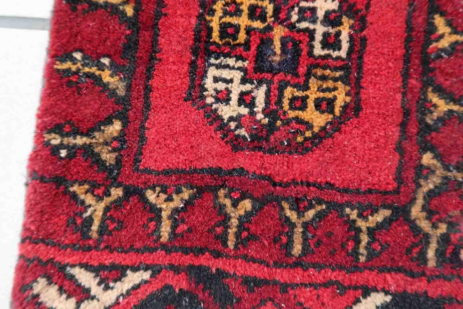 Handmade Afghan Vintage Ersari Mat, 1970s, 1C969 For Sale 1