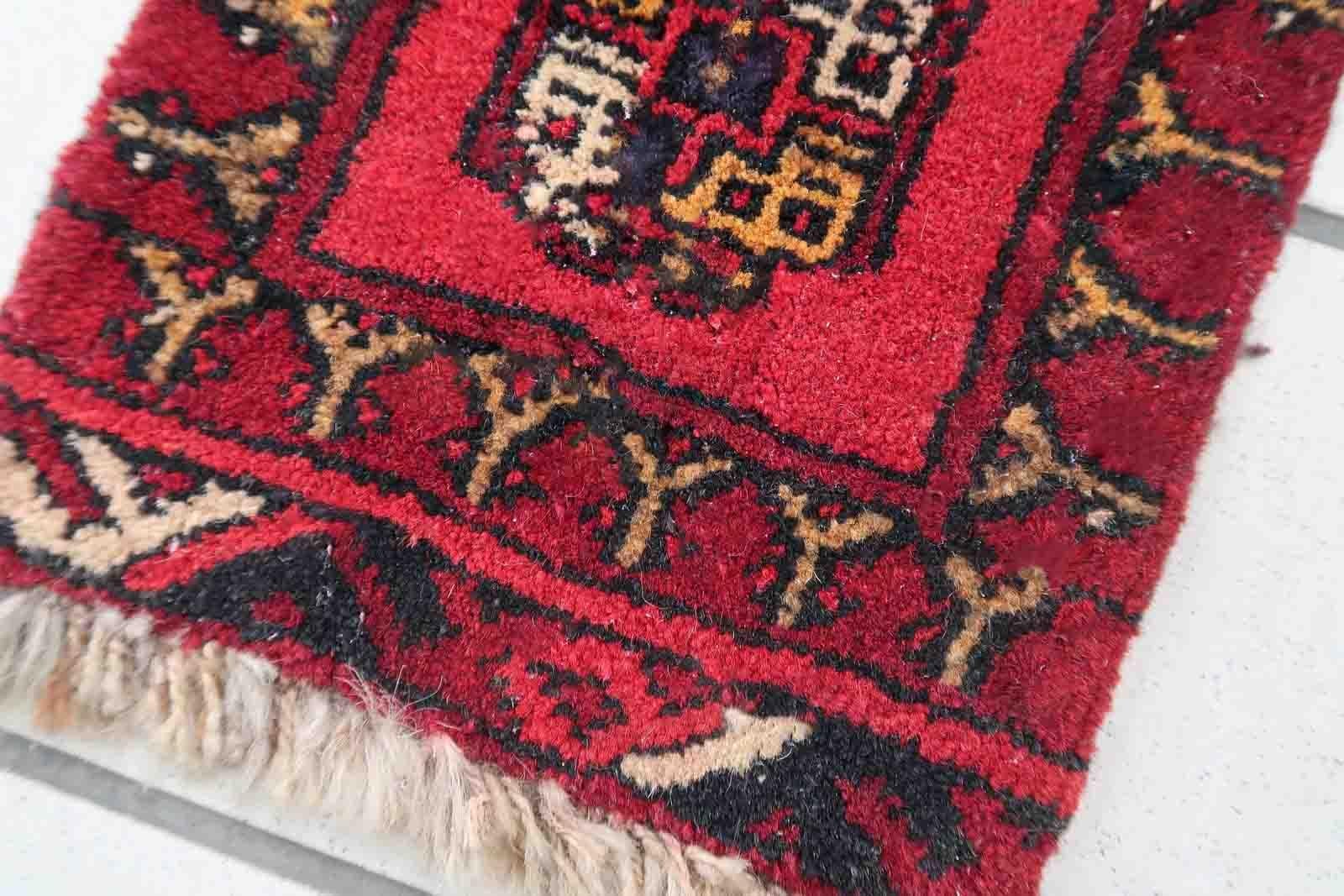 Handmade Afghan Vintage Ersari Mat, 1970s, 1C969 For Sale 2