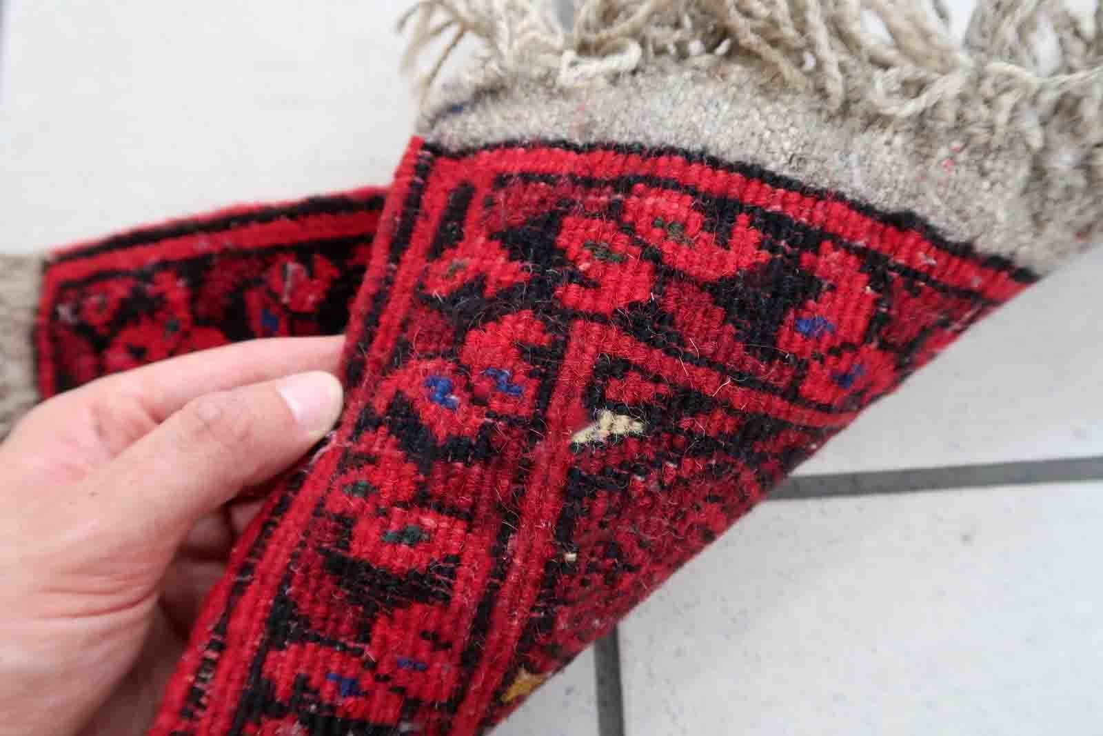 Hand-Knotted Handmade Afghan Vintage Ersari Mat, 1970s, 1C970 For Sale