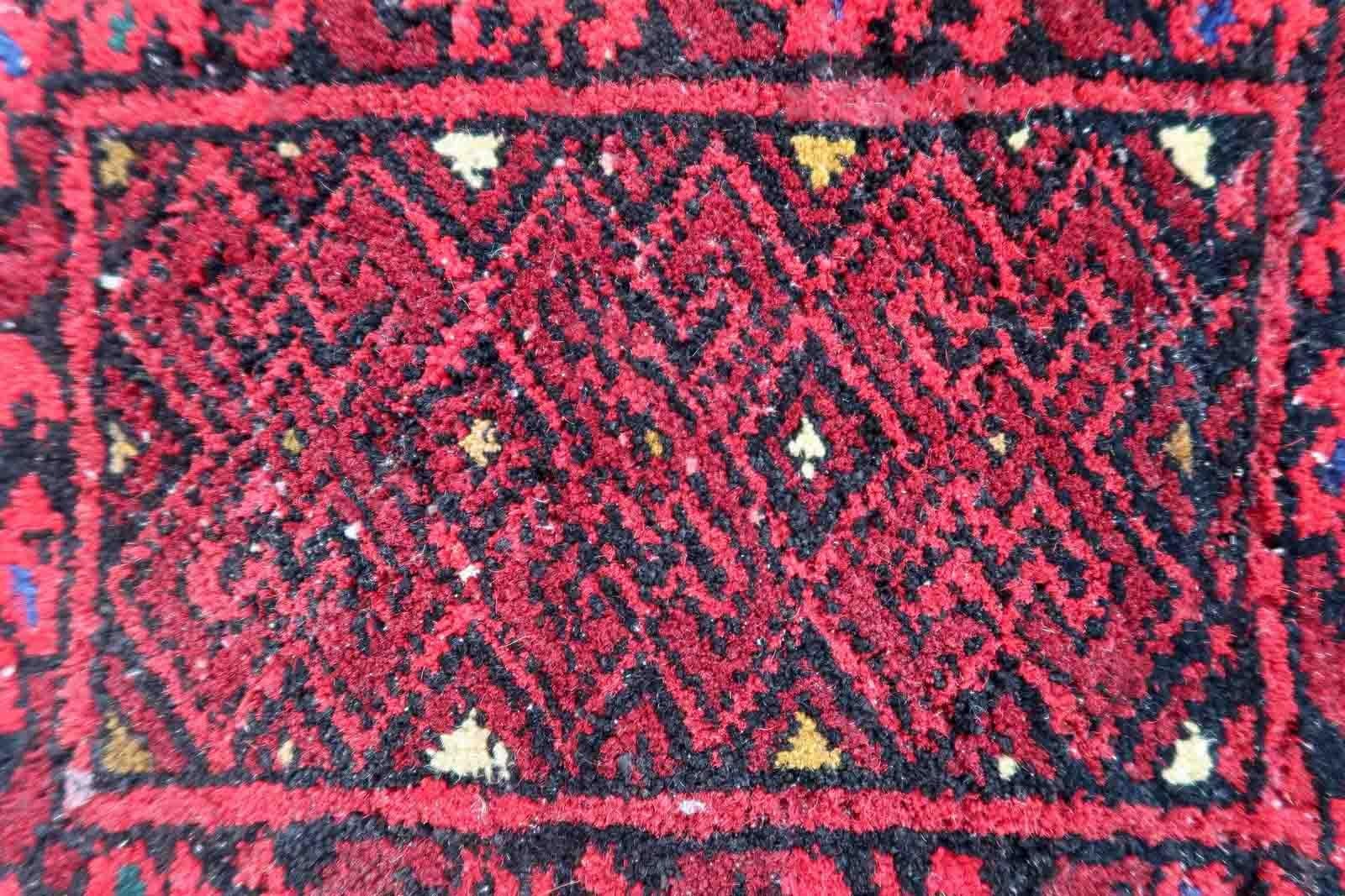 Handmade Afghan Vintage Ersari Mat, 1970s, 1C970 In Good Condition For Sale In Bordeaux, FR