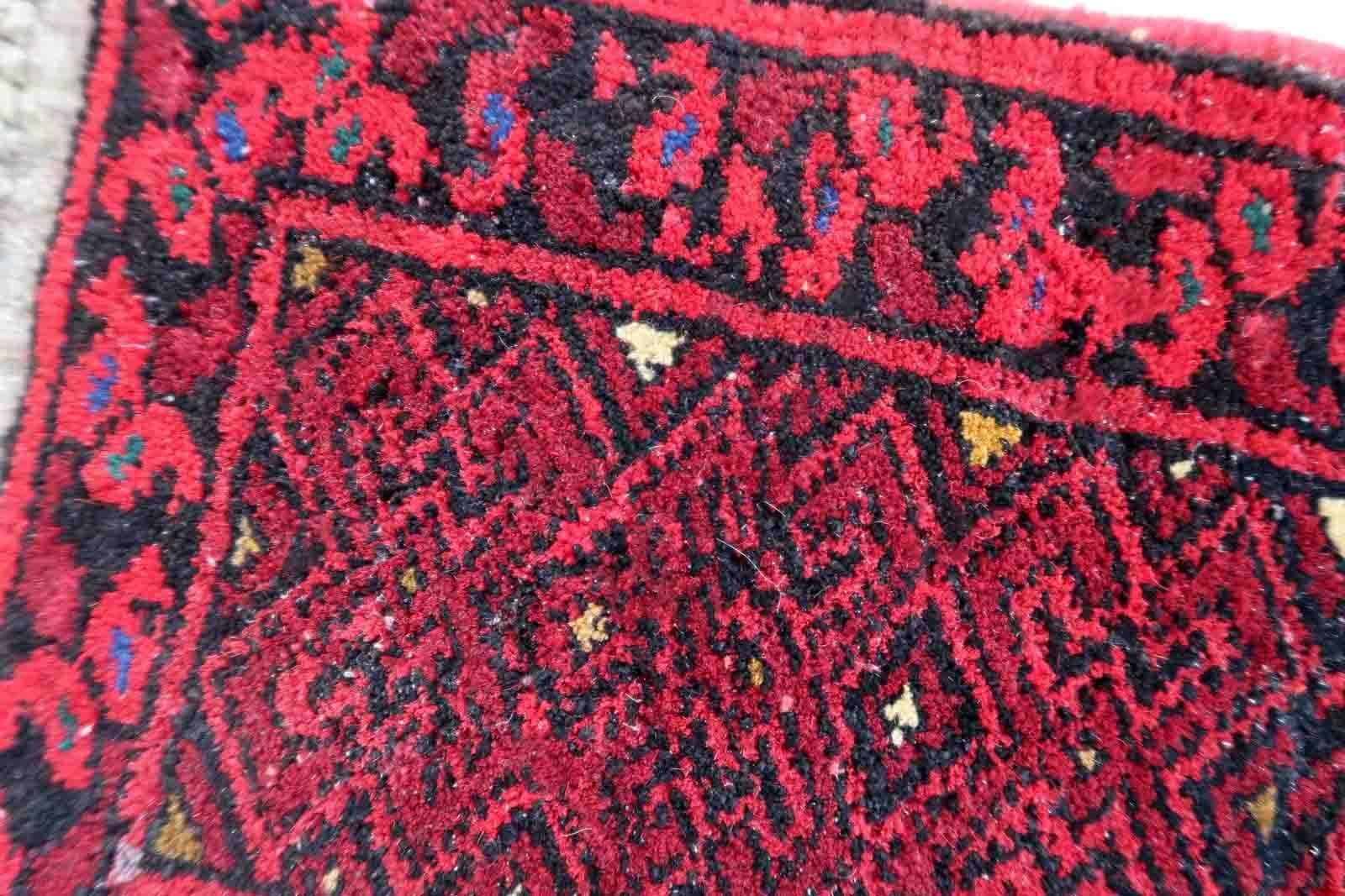 Handmade Afghan Vintage Ersari Mat, 1970s, 1C970 For Sale 1
