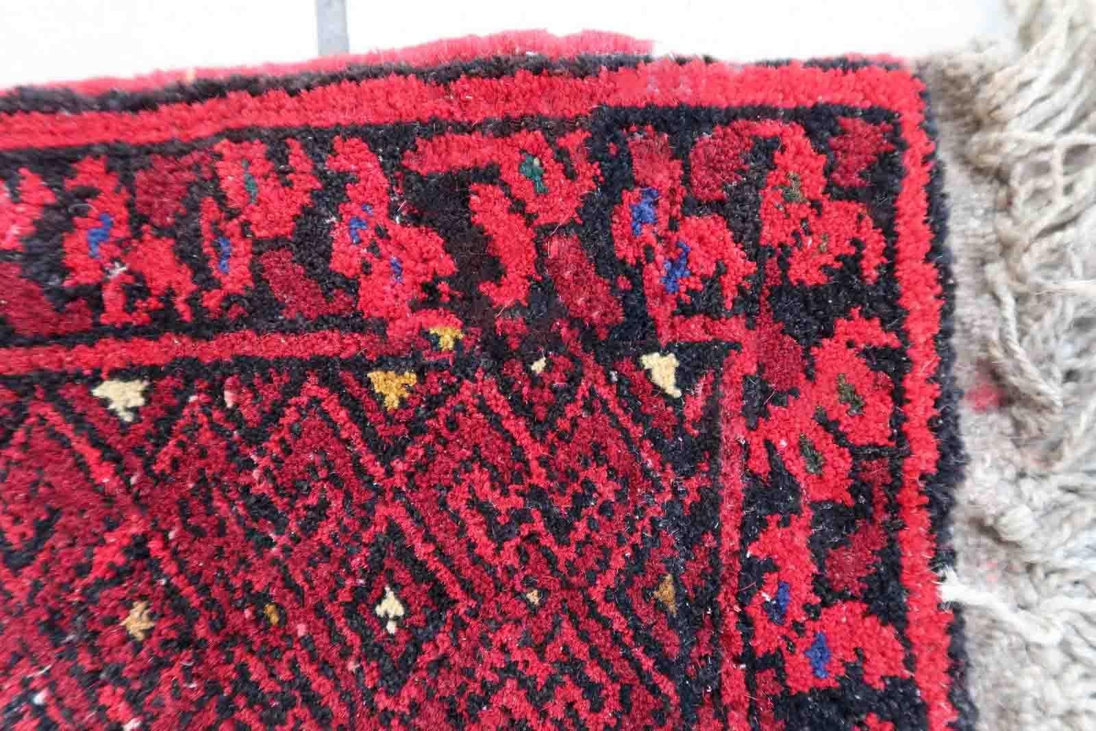 Handmade Afghan Vintage Ersari Mat, 1970s, 1C970 For Sale 2