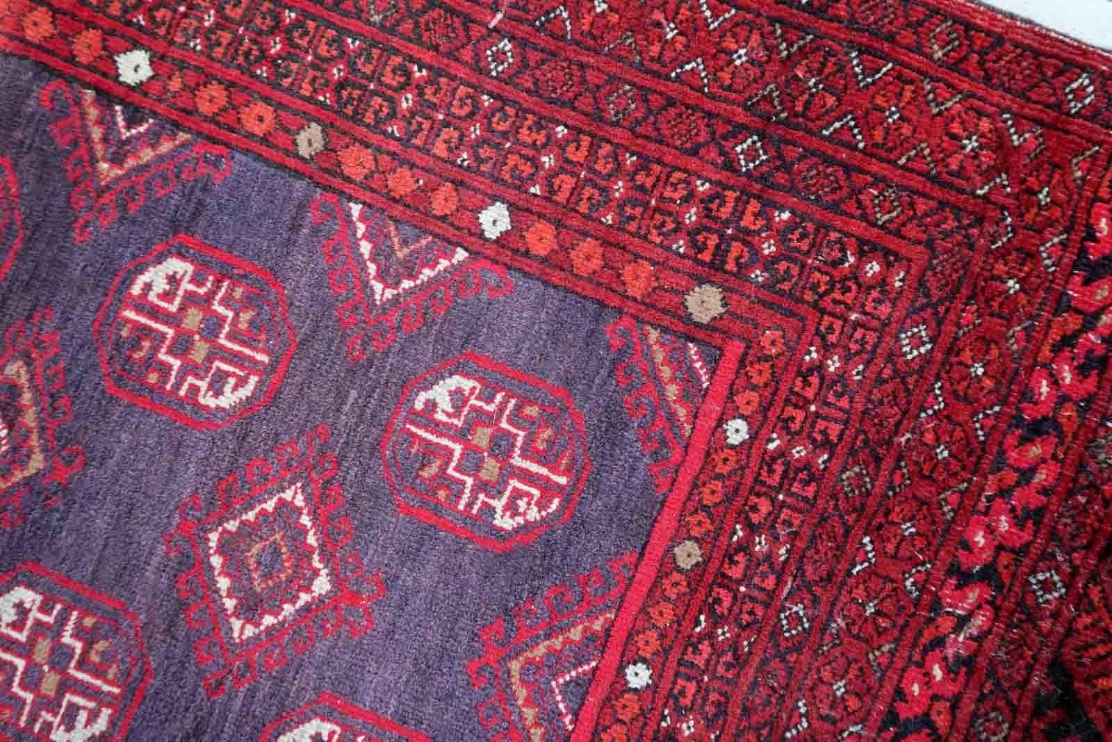 Handmade Afghan Vintage Ersari Rug, 1950s, 1C893 3