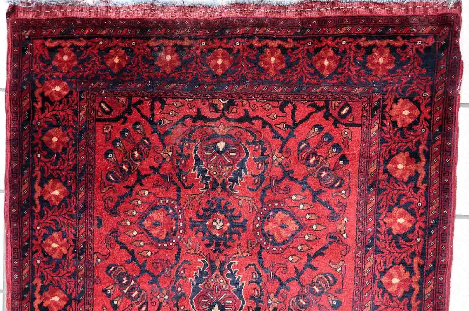 Handmade Afghan Vintage Ersari Rug, 1970s, 1C900 For Sale 6