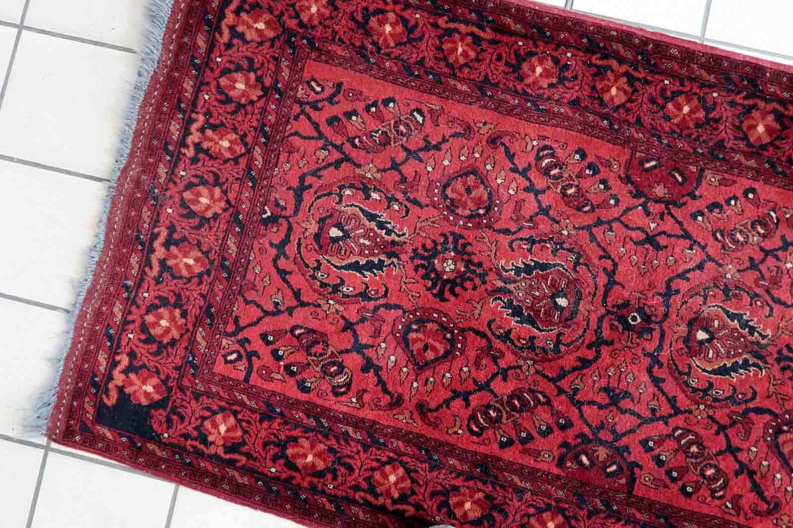 Handmade Afghan Vintage Ersari Rug, 1970s, 1C900 For Sale 1