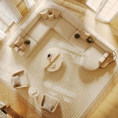 Tavolino Agnes in travertino scolpito fatto a mano da Nolita Harbour