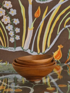 Cuencos de Madera de Akacia hechos a mano, Juego de 4