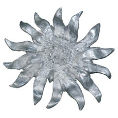 Handmade Aluminium cast hanging sculpture of a Sunflower