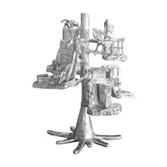 Handmade Aluminium cast Sculptural Candle holder depicting "Daily Situation"