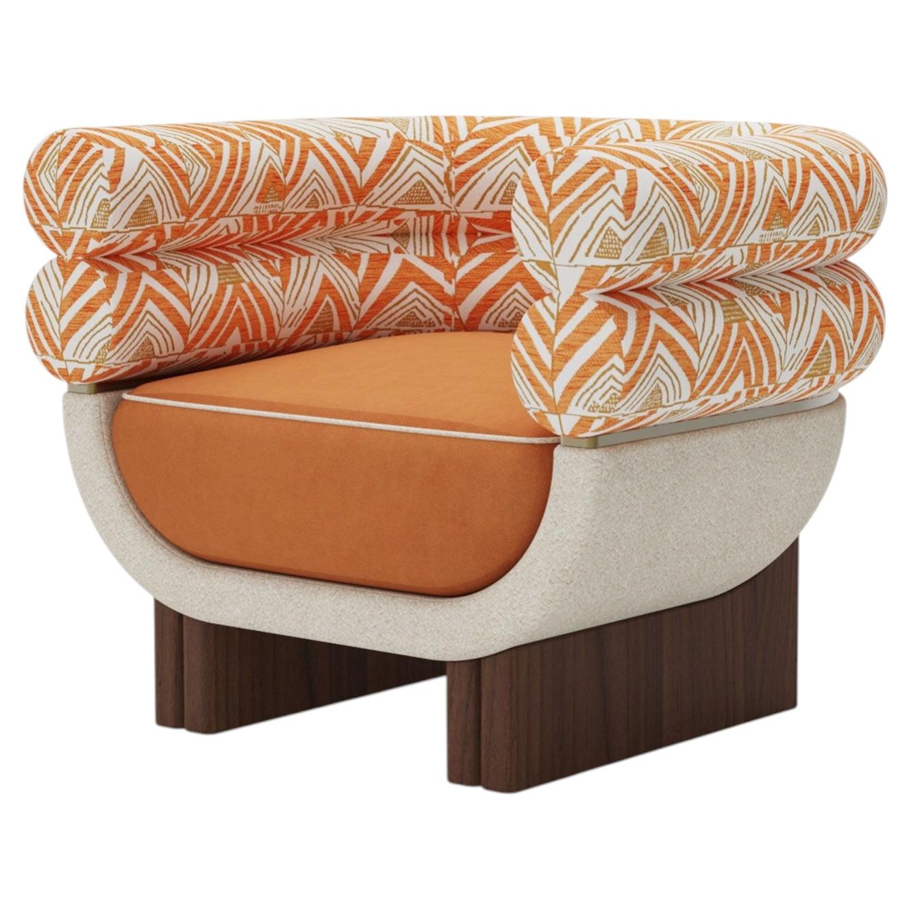 Sillón Amélie de Bouclé y latón pulido hecho a mano por Nolita Harbour