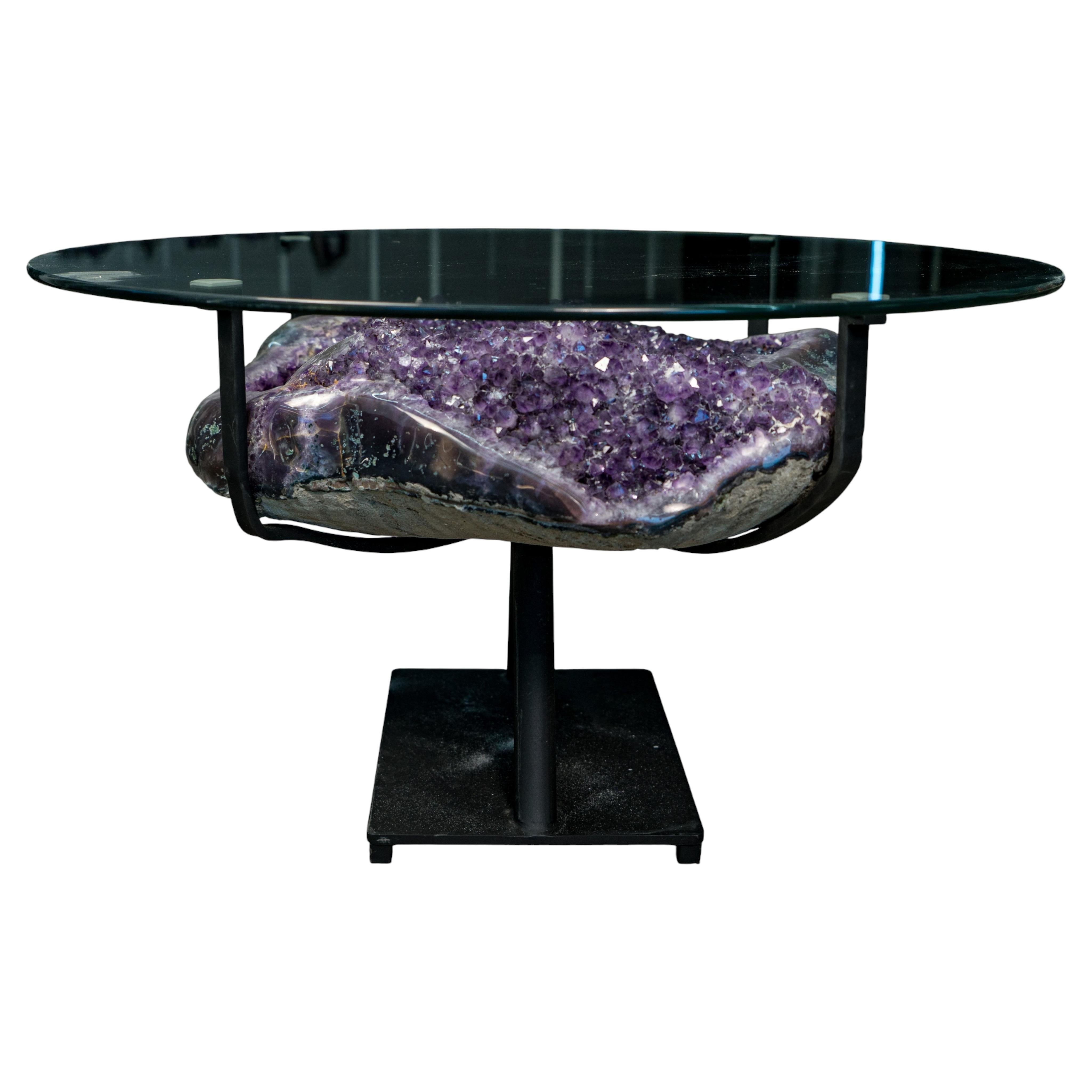 Handmade Amethyst Coffee Table For Sale