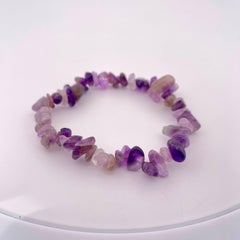 Handmade Amethyst Stone Beaded Free Size Bracelet from Madagascar