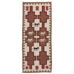 Southwestern Navajo Style Flatweave Rug, 100% Wool