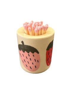 Handmade and Handpainted Strawberry Ceramic Matchstick Holder