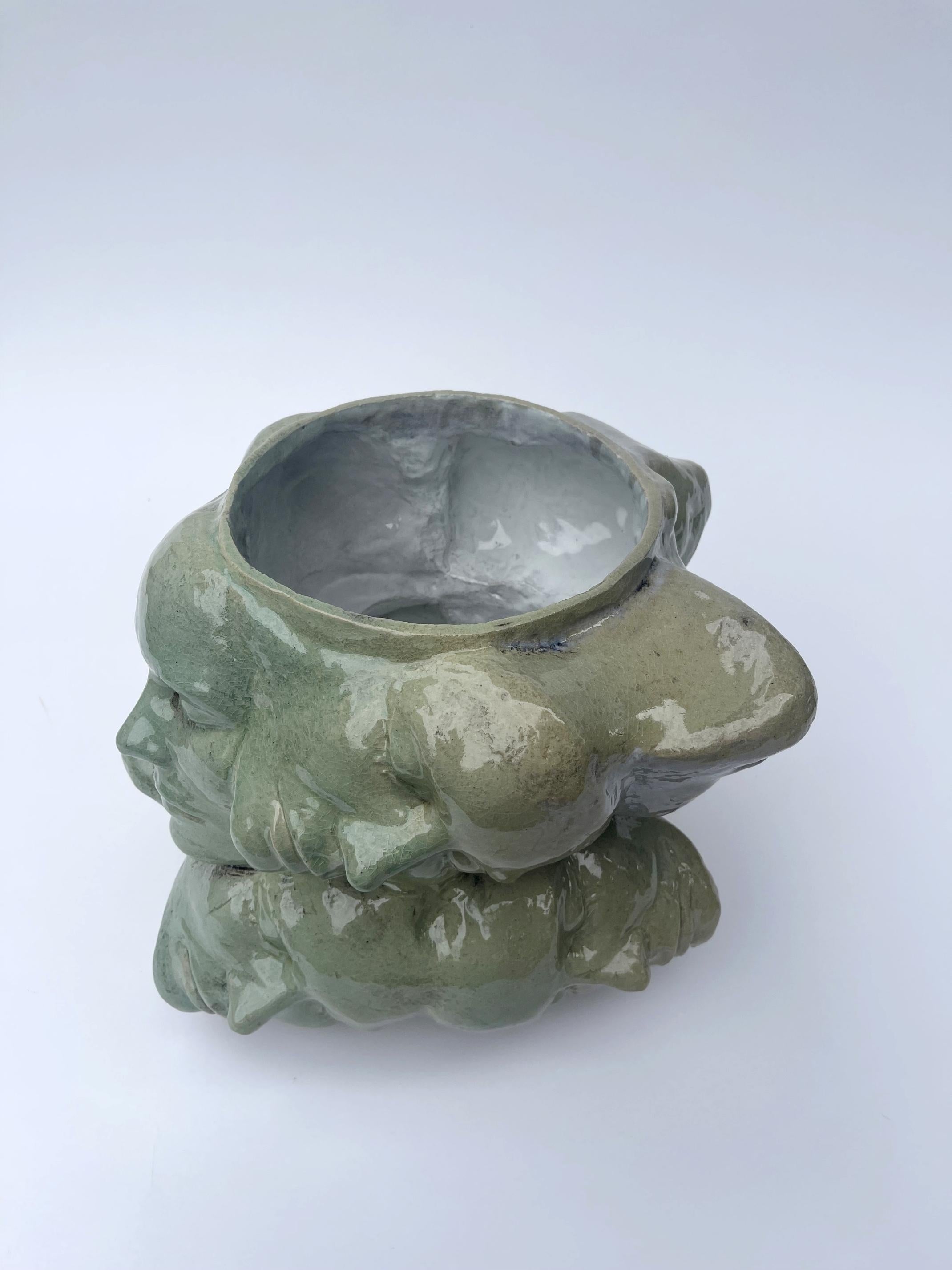 Handmade and unique ceramic vase La Faccia In New Condition For Sale In Münster, DE